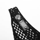 PUNK RAVE Women's Gothic Plunging Mesh Slip Dress