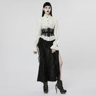 PUNK RAVE Women's Gothic Puff Sleeved Sheer Shirt