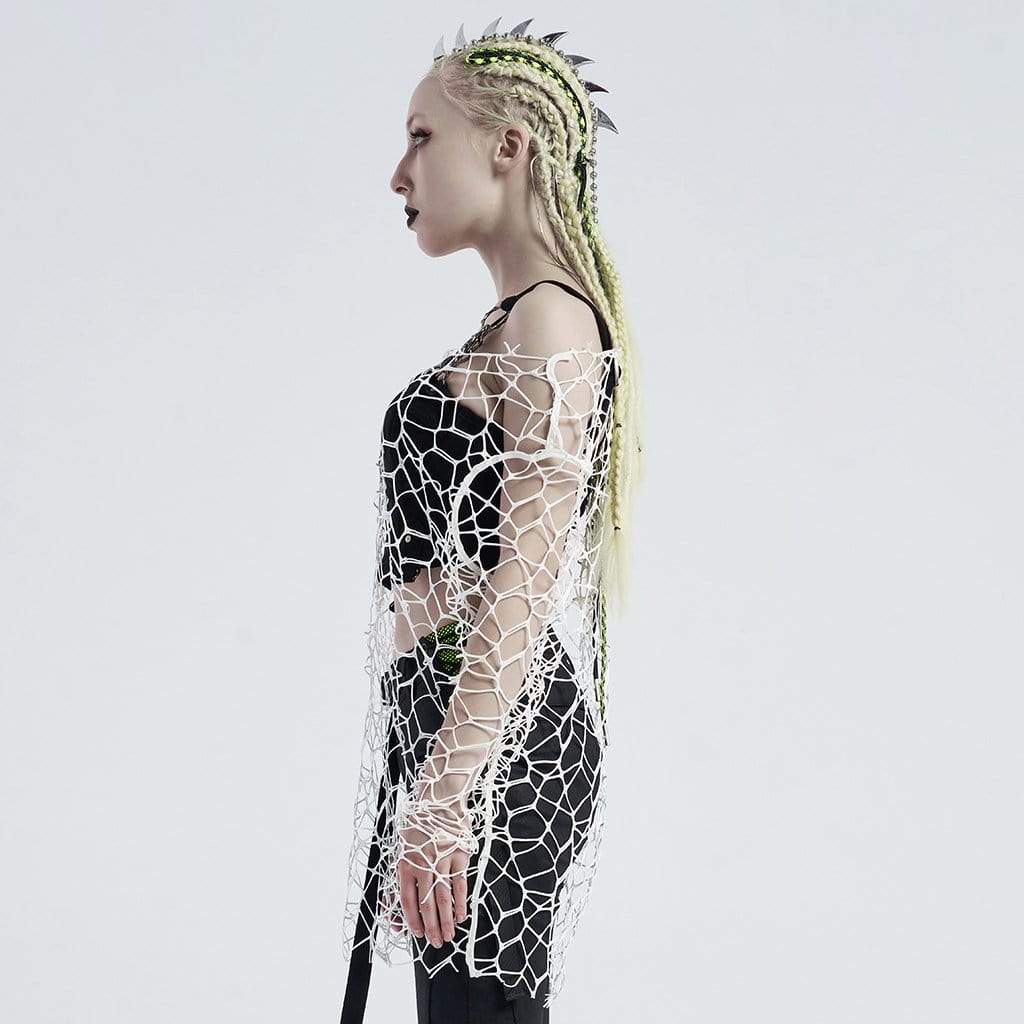Maglioni coprispalle in rete da donna in colore puro gotico