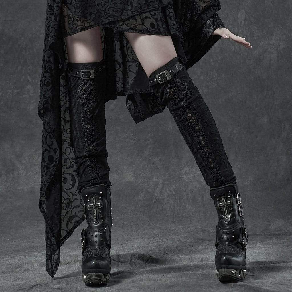 Women's Gothic Ripped Fitted Leg Warmers