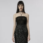 PUNK RAVE Damen Gothic Ripped Neckholder Tank Top
