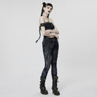 PUNK RAVE Damen Gothic Ripped Neckholder Tank Top