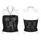 PUNK RAVE Damen Gothic Ripped Neckholder Tank Top