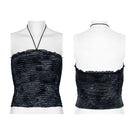 PUNK RAVE Damen Gothic Ripped Neckholder Tank Top