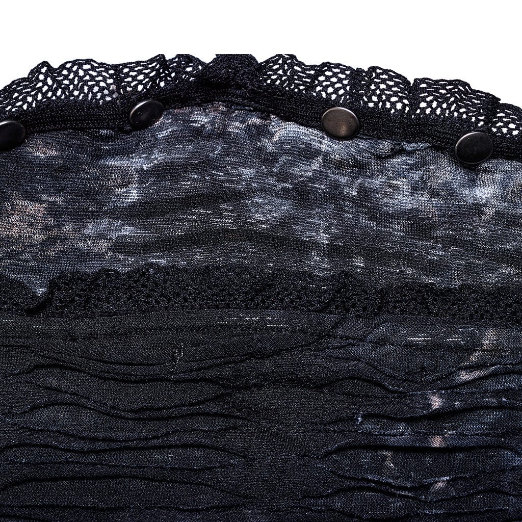 PUNK RAVE Damen Gothic Ripped Neckholder Tank Top