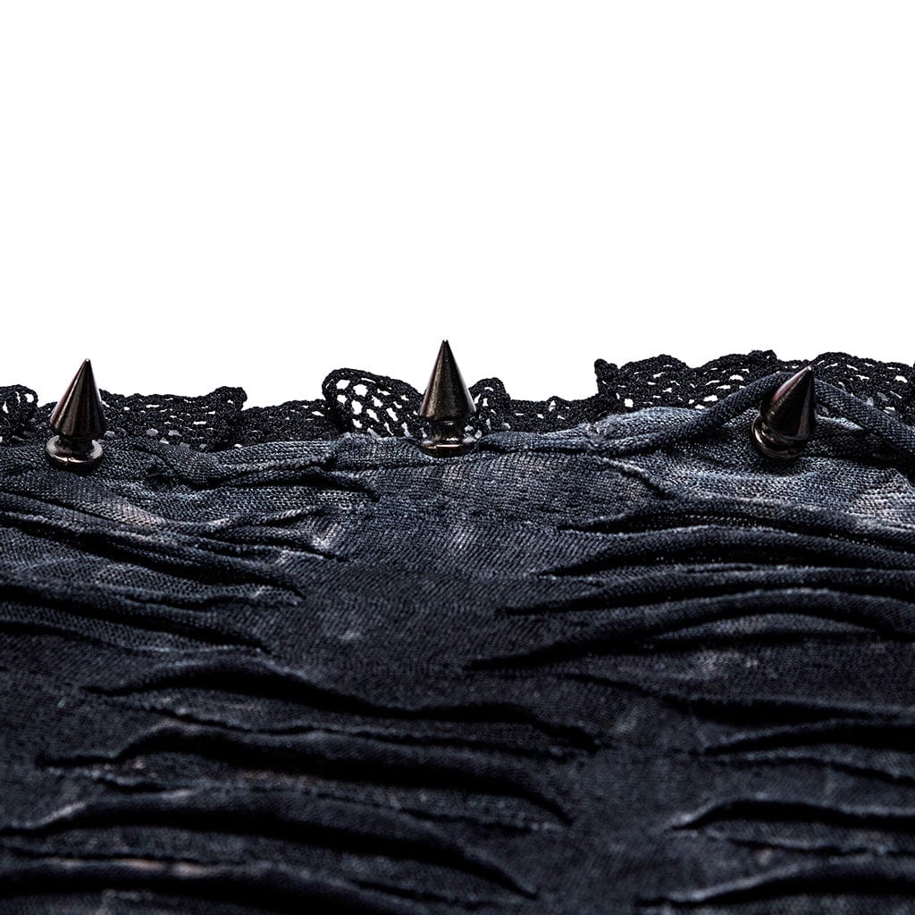 PUNK RAVE Damen Gothic Ripped Neckholder Tank Top