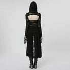 PUNK RAVE Women's Gothic Ripped Two-piece Coat with Hood