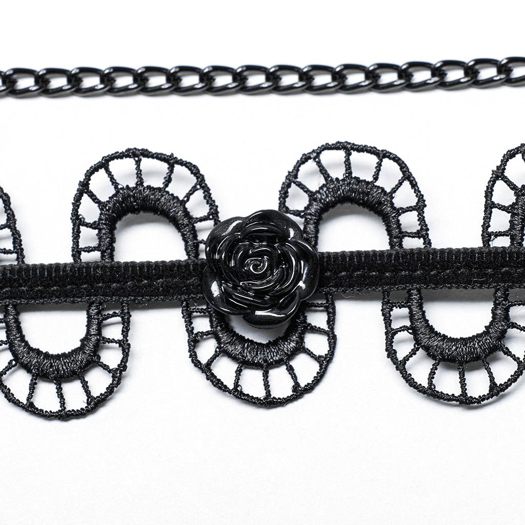 PUNK RAVE Women's Gothic Rose Snakelike Choker