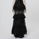PUNK RAVE Women's Gothic Ruffles Layered Lace Skirt