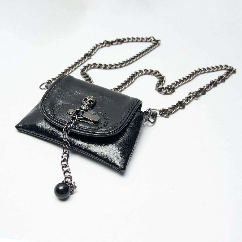 Women's Gothic Skull Faux Leather Mini Bags With Chains