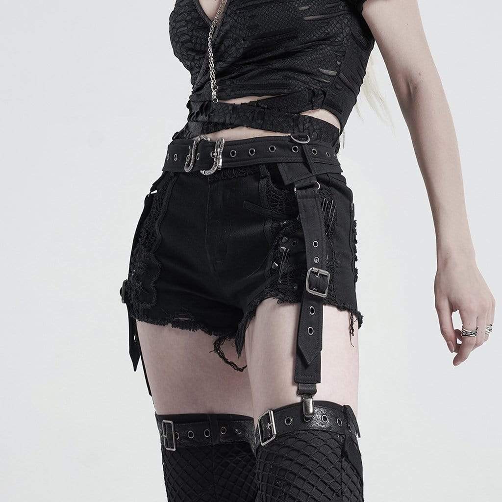 Women's Gothic Snakeskin Buckle Garter Belts