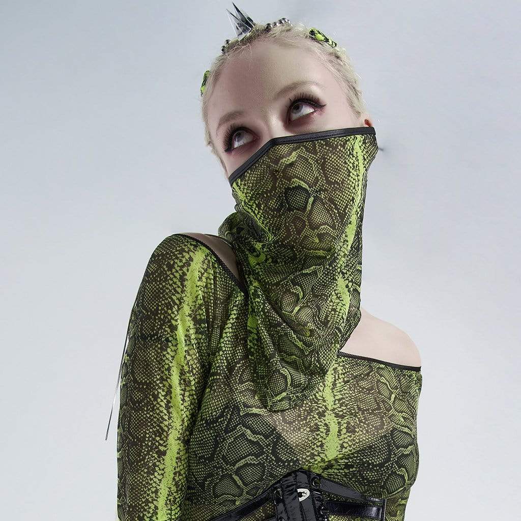 Women's Gothic Snakeskin Lace-up Masks