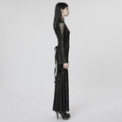 PUNK RAVE Women's Gothic Spade Embroidered Split Dress