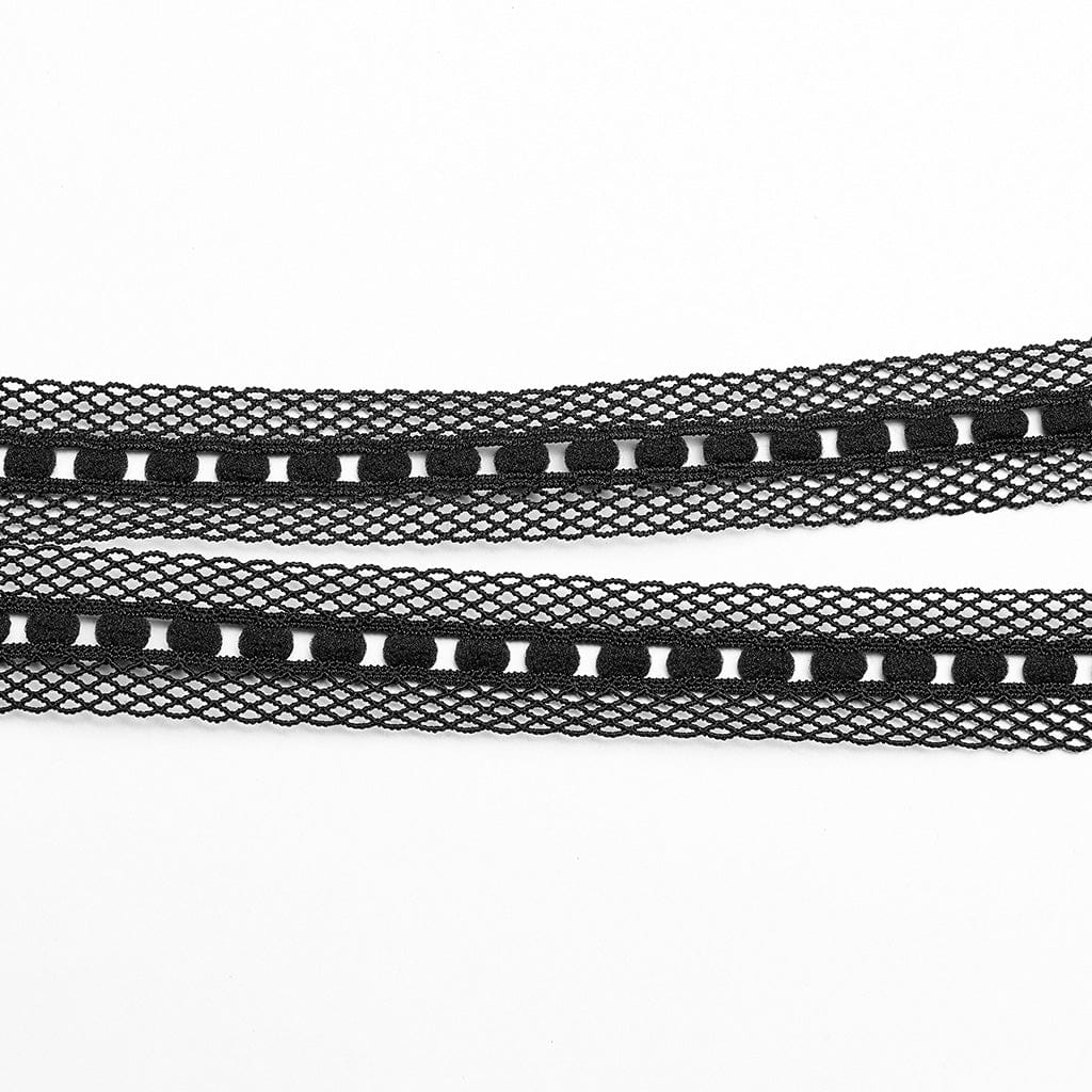 PUNK RAVE Gothic-Umhang mit Riemchen und Federn für Damen