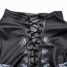 PUNK RAVE Damen Gothic Riemchenkleid mit seitlichem Schlitz und Kette