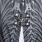 PUNK RAVE Damen Gothic Riemchenkleid mit seitlichem Schlitz und Kette