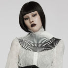PUNK RAVE Women's Gothic Stripes Neckwear with Bell Choker