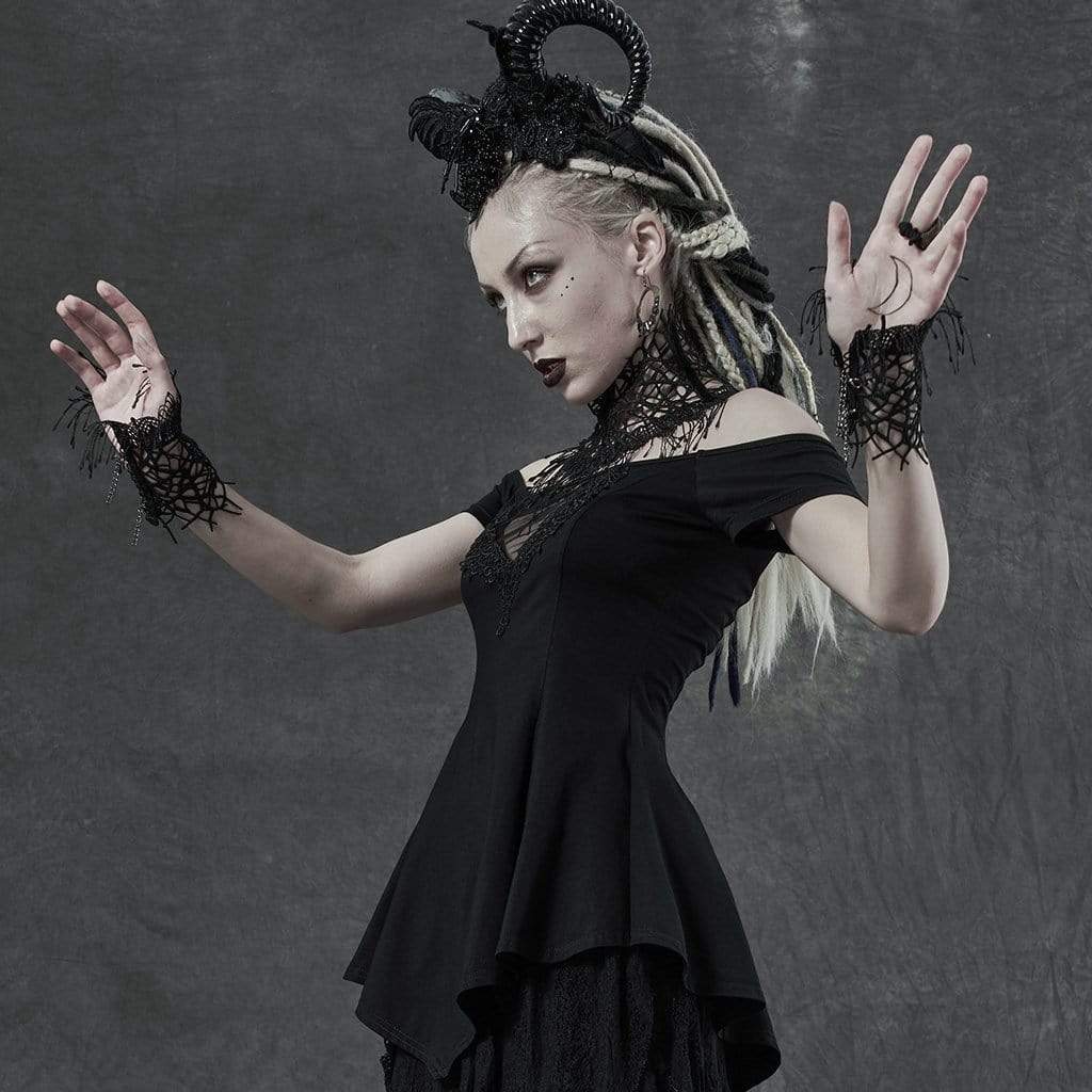 Women's Gothic Tassels Ripped Neckwears And Arm Sleeves