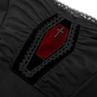 Punk Rave Women's Gothic Toned Horn Sleeved Off Shoulder Shirt