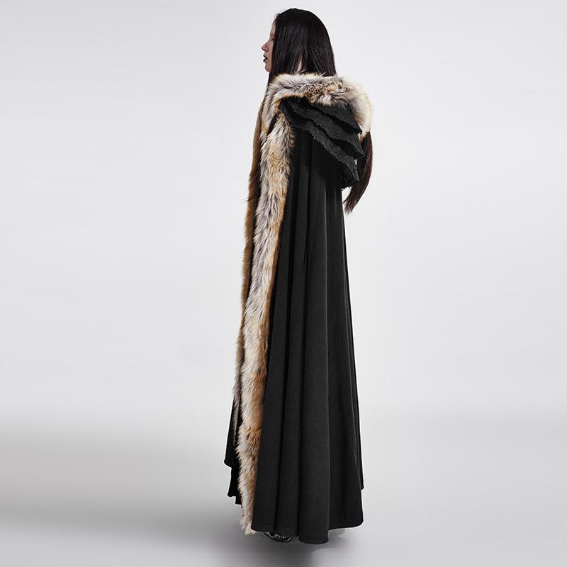 Women's Gothic Woolen Hooded Maxi Coat