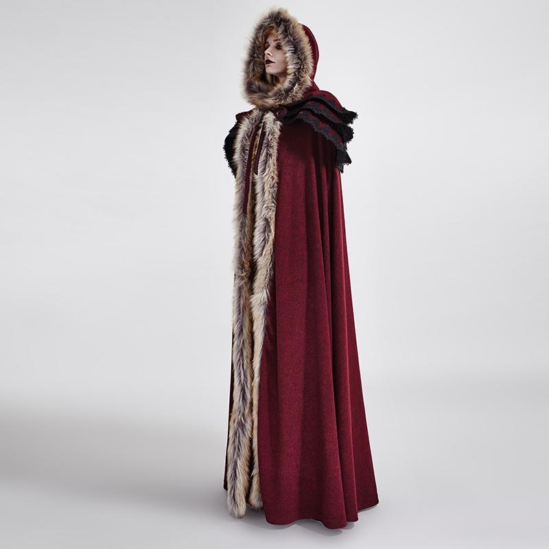 Women's Gothic Woolen Hooded Maxi Coat