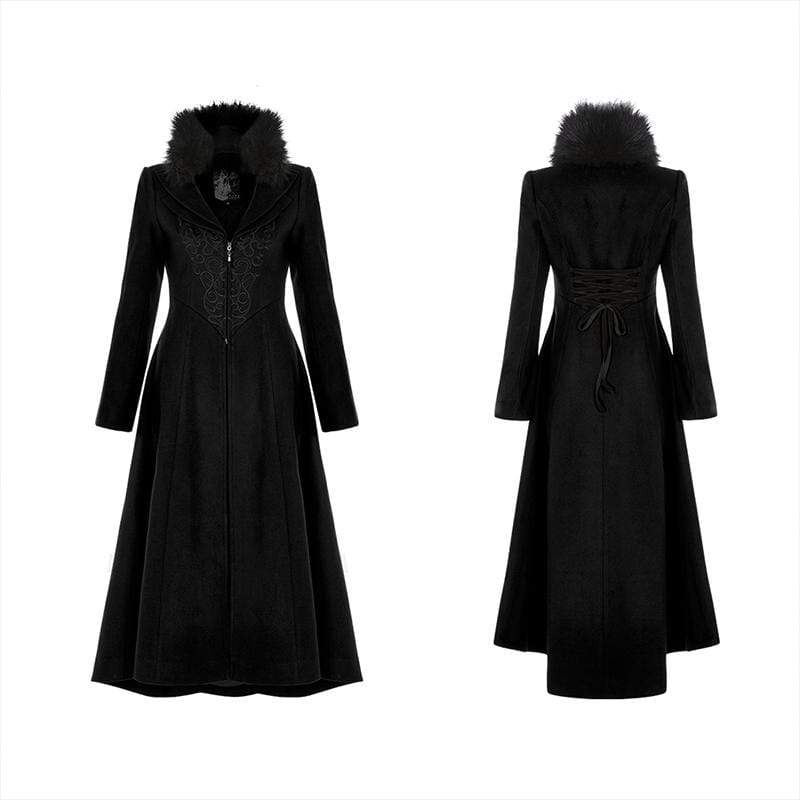 Women's Gothic Zipper Jacquard High-waisted Coats