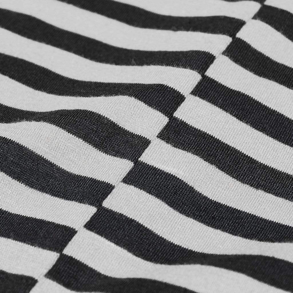 Women's Grunge Cutout Love Heart Zebra Stripes Long Sleeved Tee