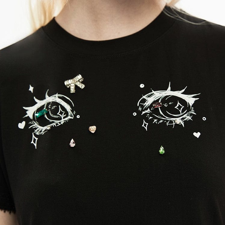 Punk Rave Women's Grunge Devil's Eyes Shirt Dress