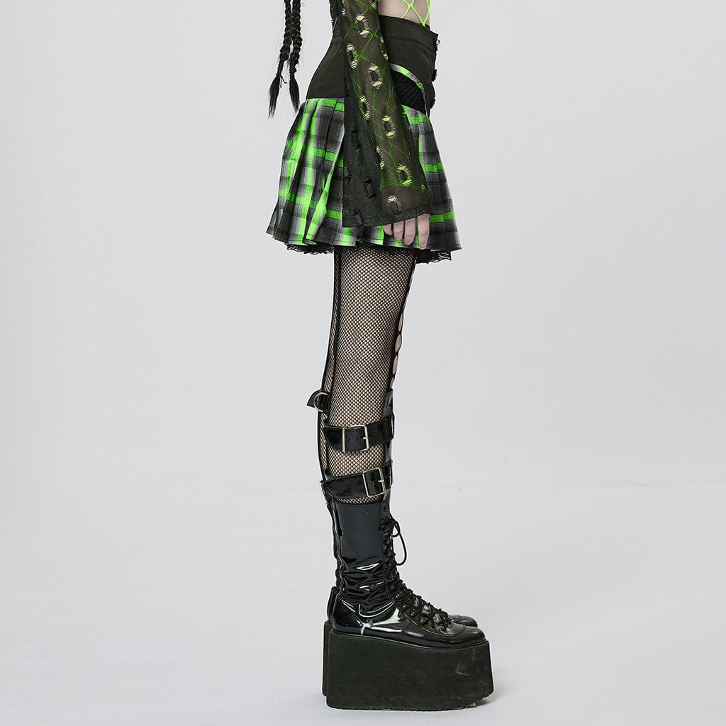 Women's Grunge Double Color Ripped Leggings – Punk Design