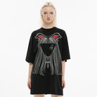 Punk Rave Women's Grunge Faceless Cat Casual Tee