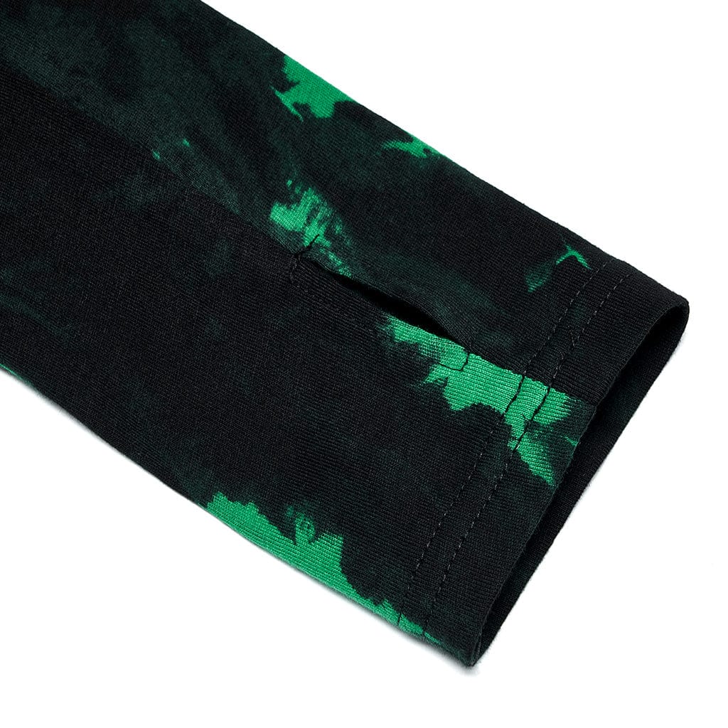 Punk Rave Women's Grunge Green Tie-dye Crop Top with Detachable Sleeves