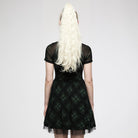 Punk Rave Women's Grunge Halterneck Green Plaid Mesh Dress
