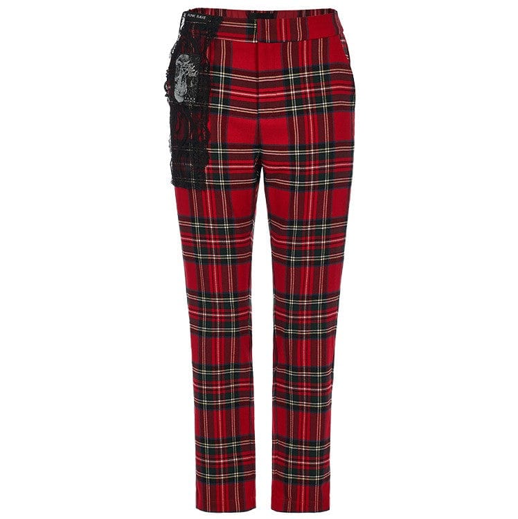 Women's Plaid Flannel Jogger Pants - Stars Above™ Red Tartan Lurex