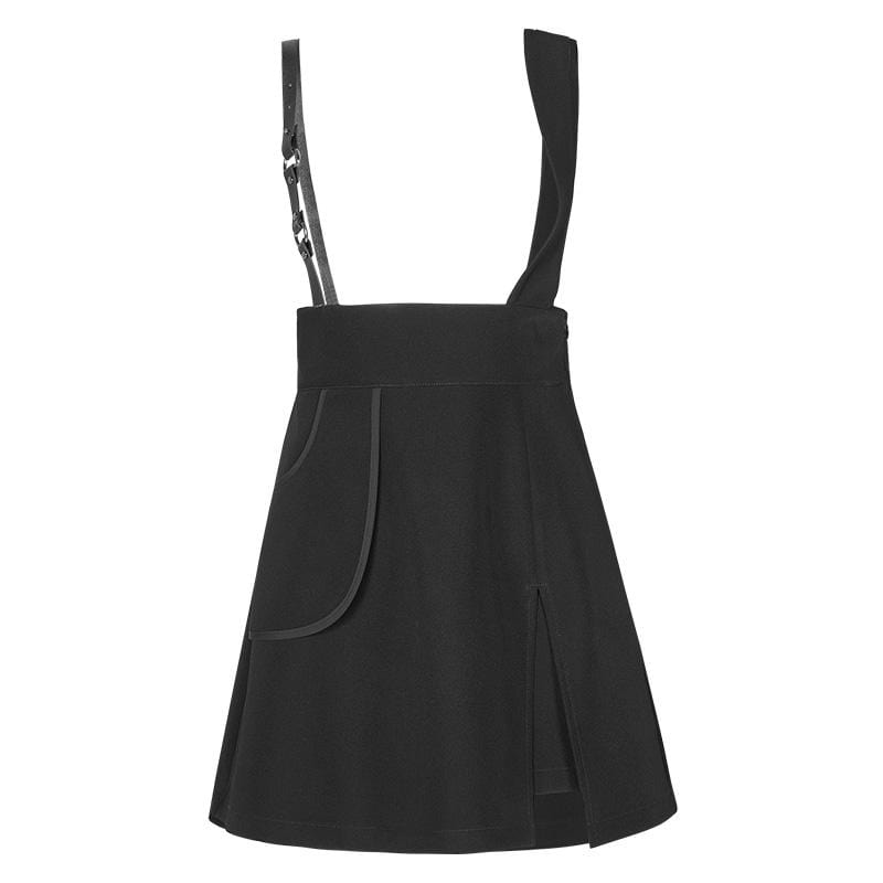 Women's Grunge Slit A-line Suspender Skirts