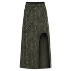 PUNK RAVE Women's Grunge Snakeskin Printed Split Skirt