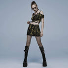 Top corto con tirantes y hombros descubiertos de estilo grunge para mujer de Punk Rave