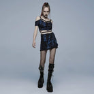 Top corto con tirantes y hombros descubiertos de estilo grunge para mujer de Punk Rave