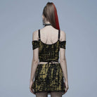 Top corto con tirantes y hombros descubiertos de estilo grunge para mujer de Punk Rave