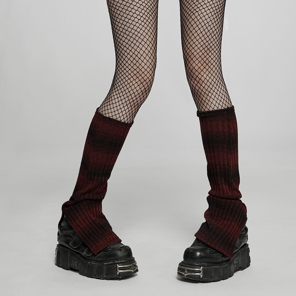 PUNK RAVE Women's Grunge Stripes Leg Warmers