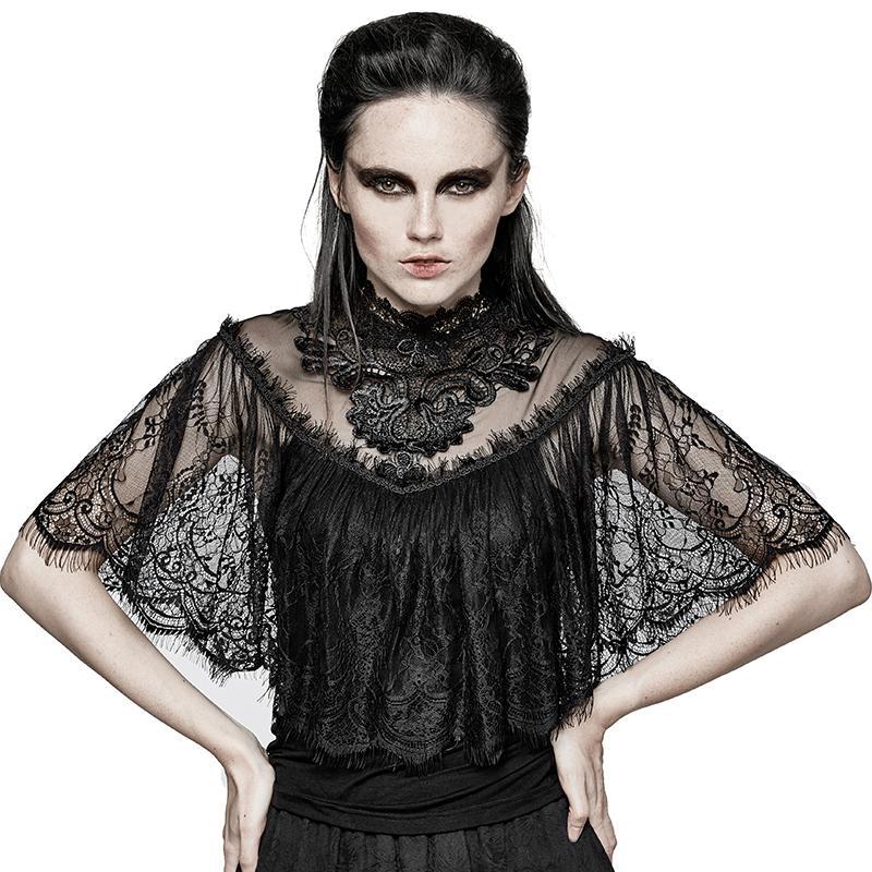 Women's Hallowmas Gorgeous Floral Sleeves Lace Tops