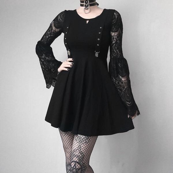 Women's Lace Sleeve Punk Dress