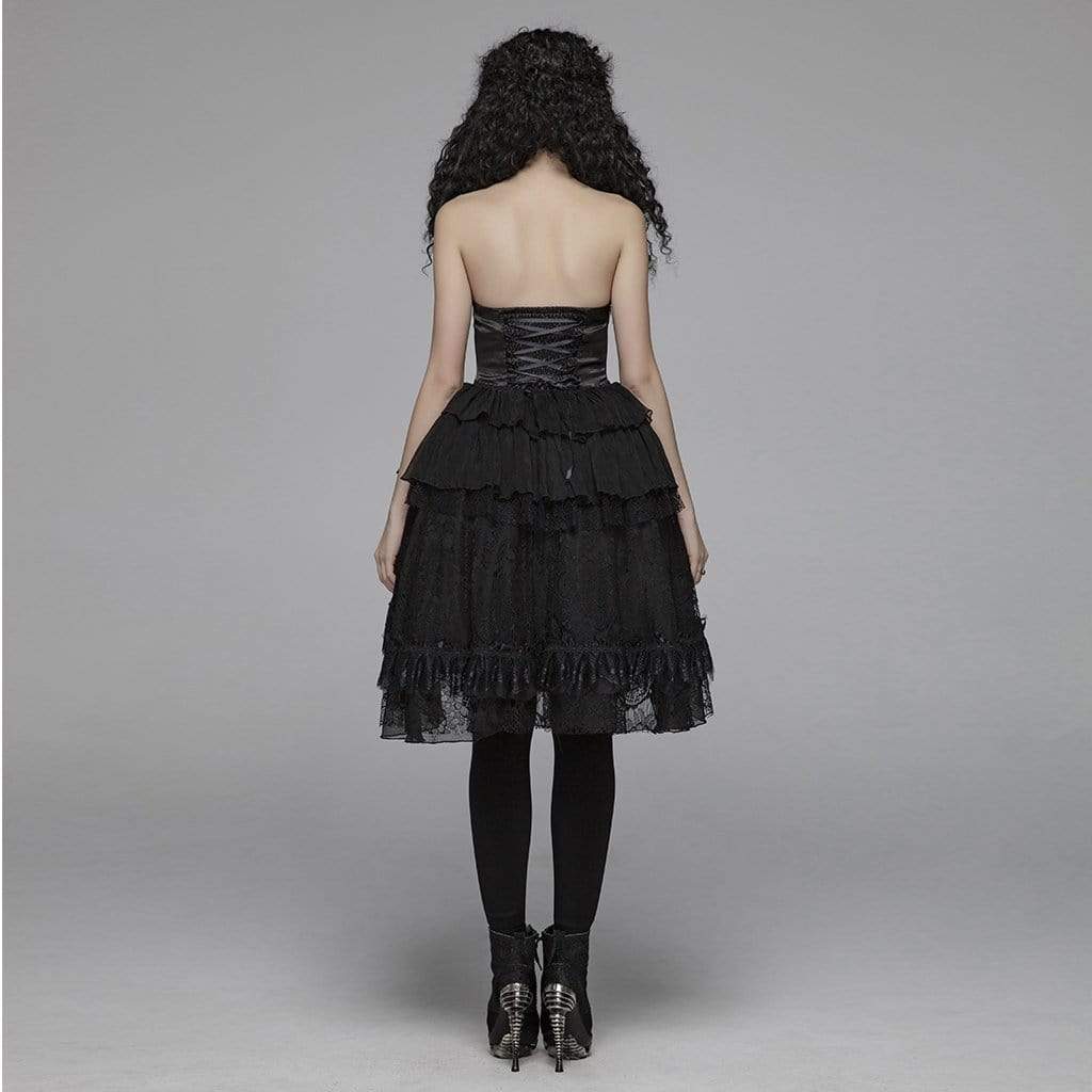 Women's Lolita Multilayer Mesh Tube Top Dress