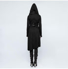 Women's Military Hooded Asymmetric Knitted Coat With Belt