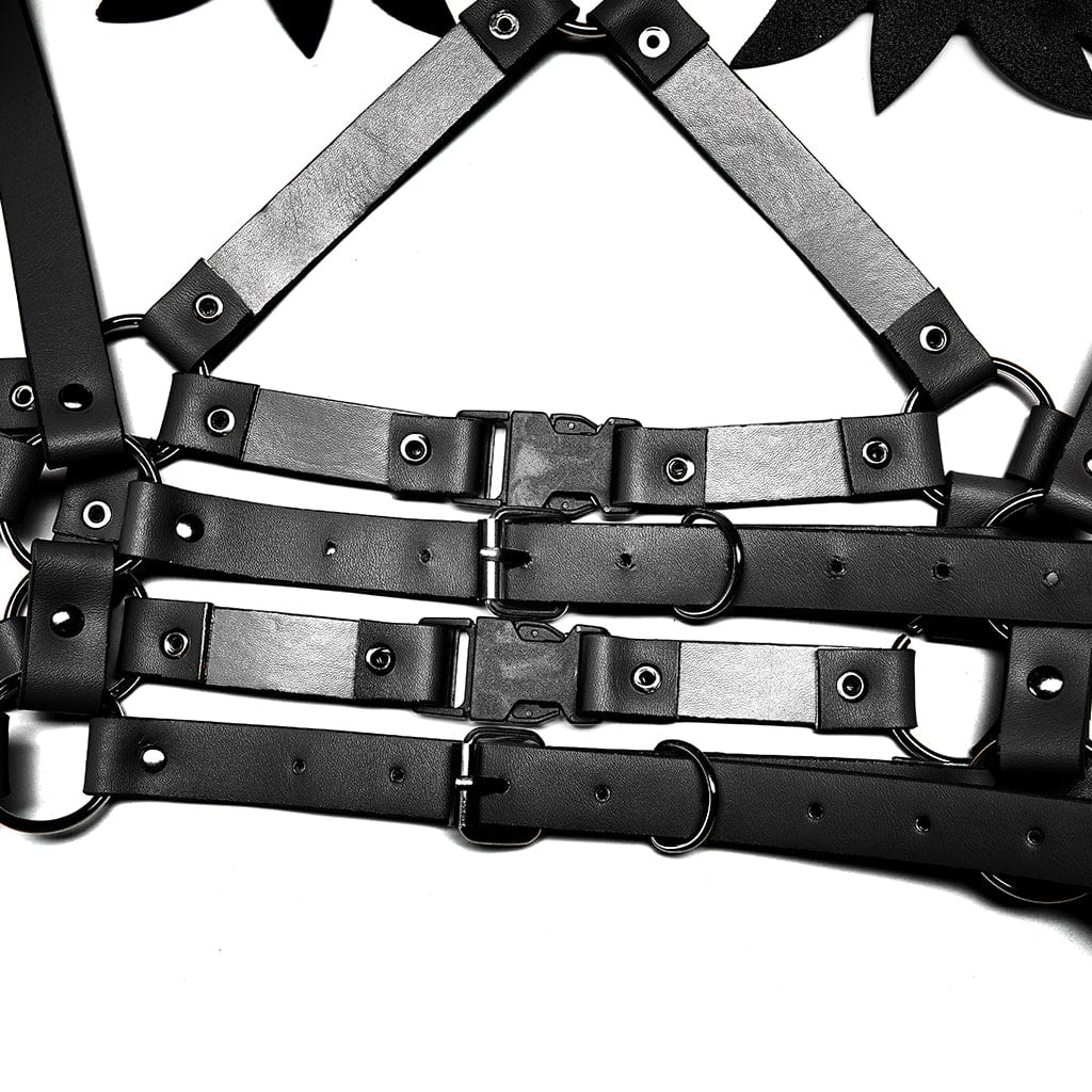 Black Faux Leather Body Harness, Accessories