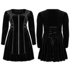 Punk Rave Women's Plus Size Gothic Metal Chain Long Sleeved Velvet Dress