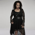 Punk Rave Women's Plus Size Gothic Vintage High/low Long Sleeved Lace Dress