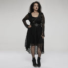 Punk Rave Women's Plus Size Gothic Vintage High/low Long Sleeved Lace Dress