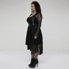 Punk Rave Women's Plus Size Gothic Vintage High/low Long Sleeved Lace Dress