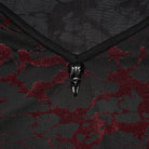 Punk Rave Damen-Oberteil im Gothic-Stil mit V-Ausschnitt, ausgestellten Ärmeln und geblümtem Netzstoff in Übergröße