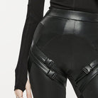 PUNK RAVE Women's Punk Buckles Faux Leather Leggings